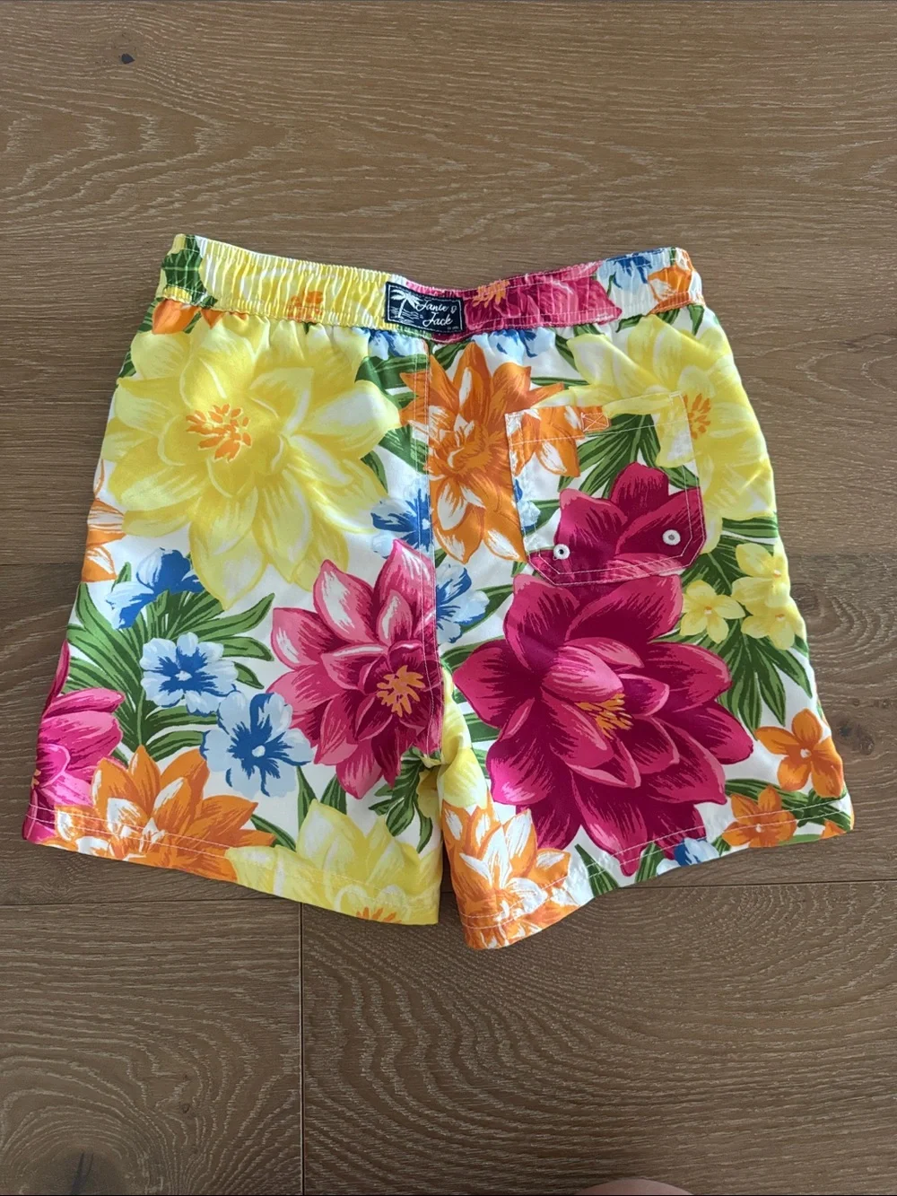 Janie and Jack Yellow, Orange, Pink, Blue Floral Swim Trunks